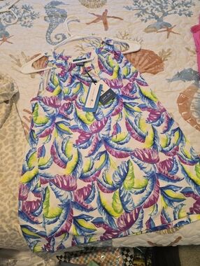 Beachy Tropical Dress Shirt Small New